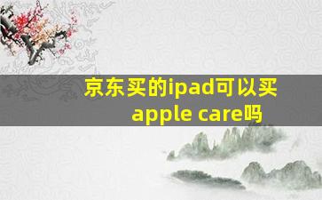 京东买的ipad可以买apple care吗